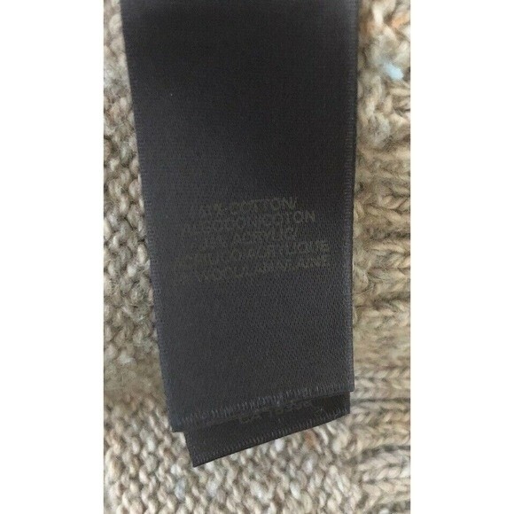 Liz Claiborne Women’s Medium Sweater Beige Cable Knit V-Neck Pullover - Picture 7 of 7